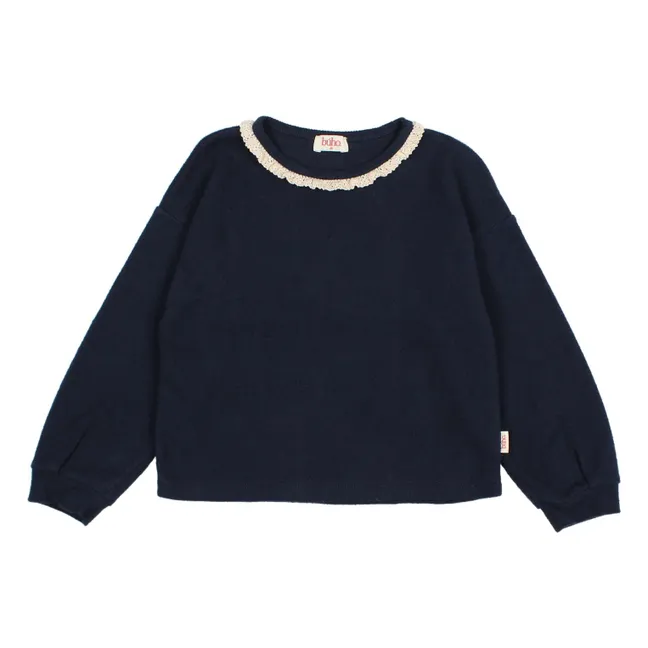 Girly ribbed T-shirt | Navy blue