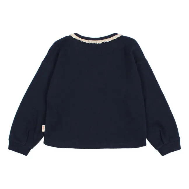 Girly ribbed T-shirt | Navy blue