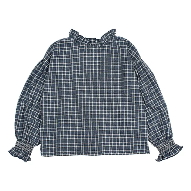 Blouse Tartan | Bleu marine