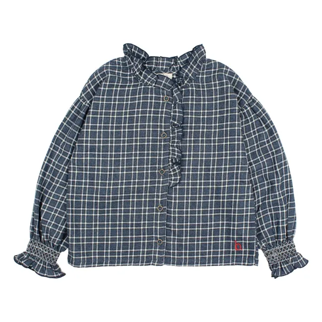 Blouse Tartan | Bleu marine
