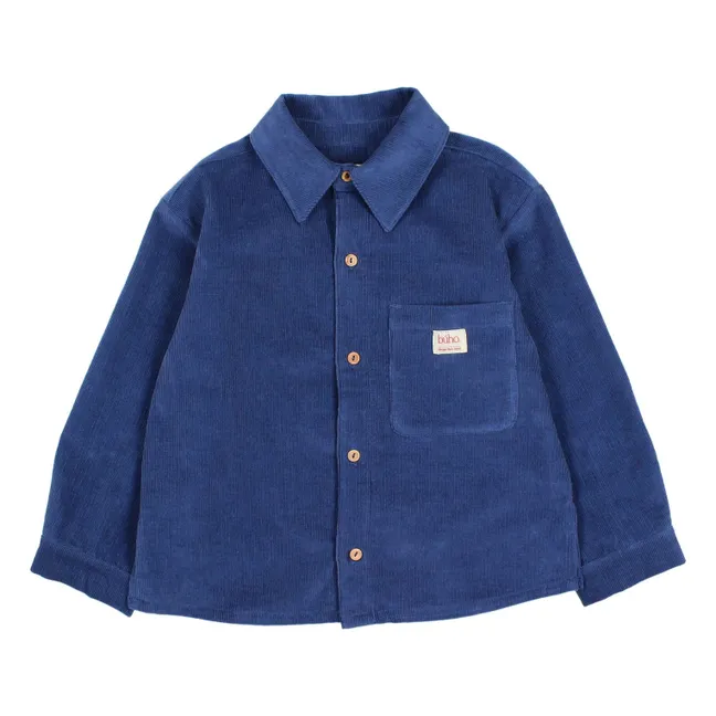 Chemise Soft Velours Coton Bio | Bleu marine