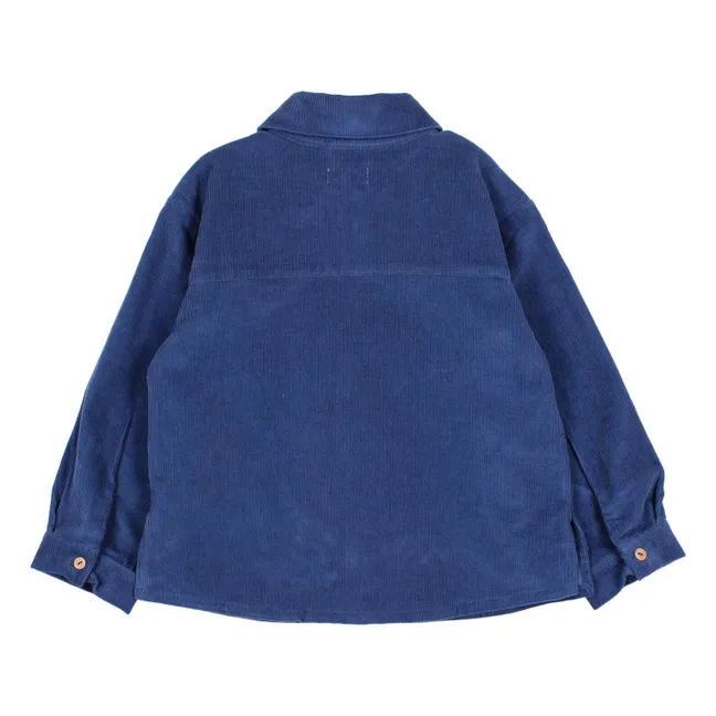 Soft Velvet Organic Cotton Shirt | Navy blue
