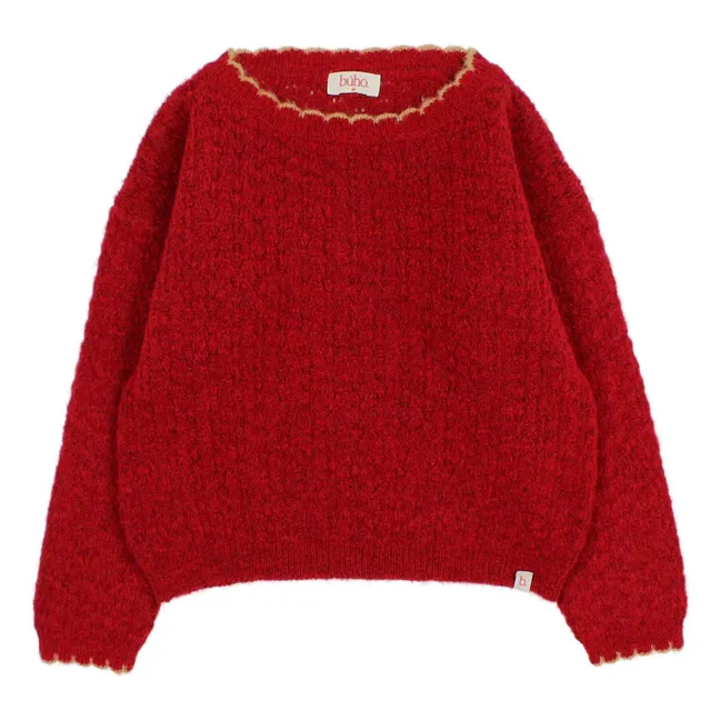 Pull Feston Girly | Rouge cerise