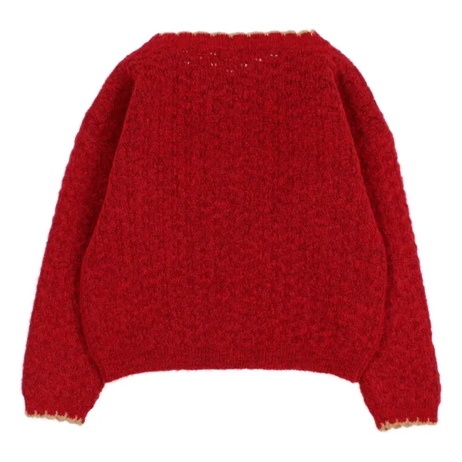 Girly Festoon Sweater | Cherry red