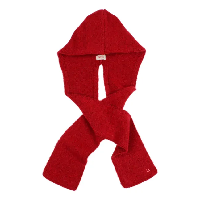 Girly Beanie Scarf | Cherry red