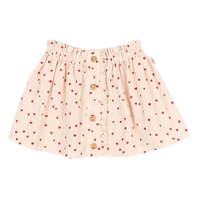 Jupe Mini Cœurs | Rose pâle