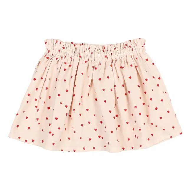 Jupe Mini Cœurs | Rose pâle