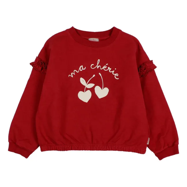 Sweat Ma Chérie Coton Bio | Rouge cerise
