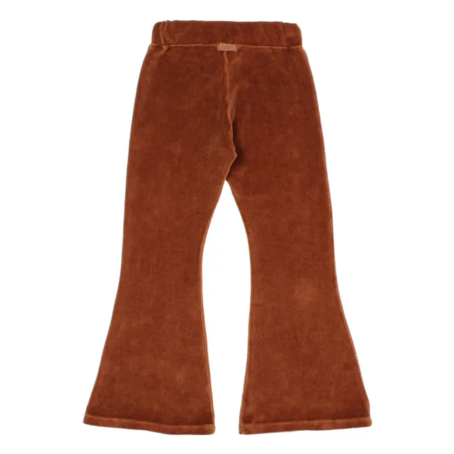 Legging Flare Coeur Velours Coton Bio | Russet