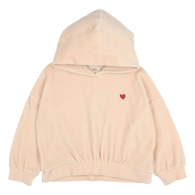 Velvet Heart Hoodie | Pale Pink