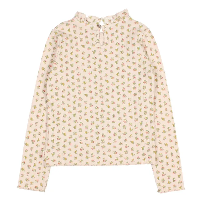 Floral Cottage Rib T-Shirt | Pale Pink