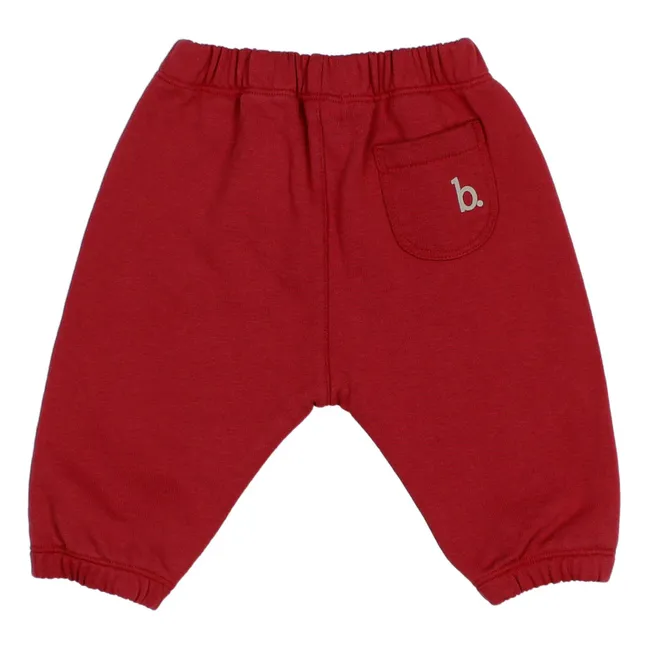 Jogger Cordon Coton Bio Bébé | Rouge cerise
