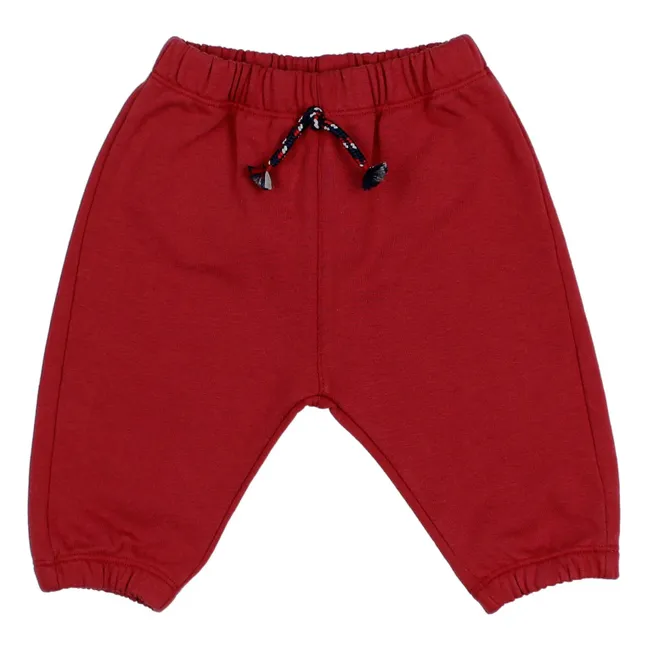 Jogger Cordon Coton Bio Bébé | Rouge cerise