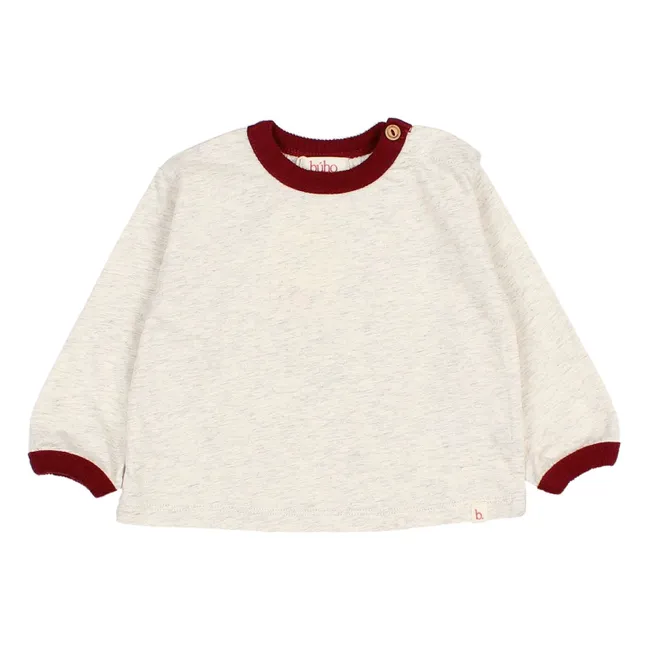 T-shirt Constrasté Chiné | Bordeaux