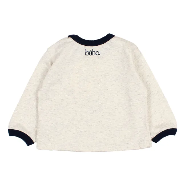 Constrasté Chiné T-shirt | Ecru