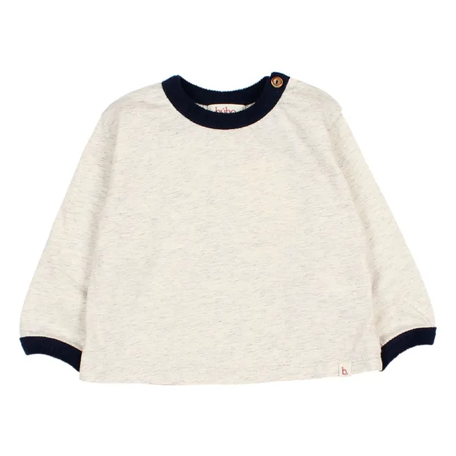 Constrasté Chiné T-shirt | Ecru