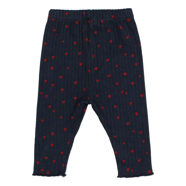 Mini Hearts Legging | Navy blue