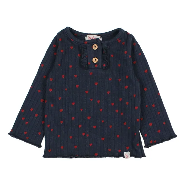 Mini Baby Hearts T-shirt | Navy blue