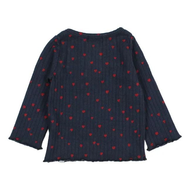 Mini Baby Hearts T-shirt | Navy blue