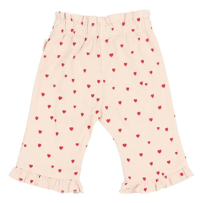 Ruffled Mini Hearts Pants | Pale Pink