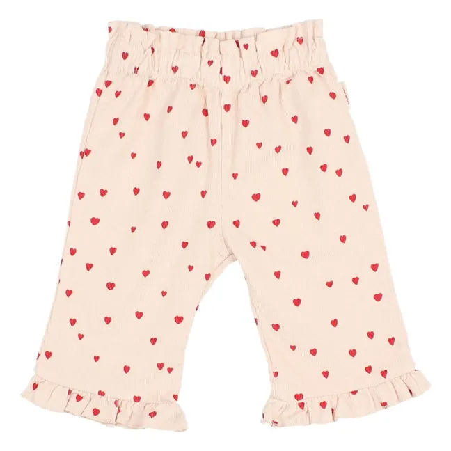 Ruffled Mini Hearts Pants | Pale Pink