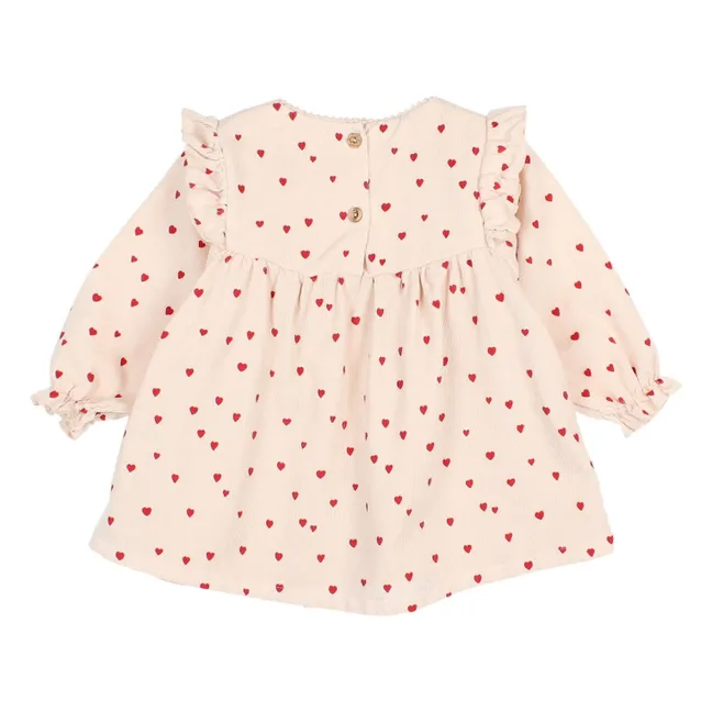 Robe Volants Mini Cœurs Bébé | Rose pâle