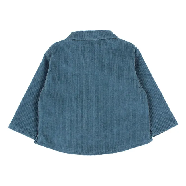 Soft Velvet Organic Cotton Baby Shirt | Sky blue