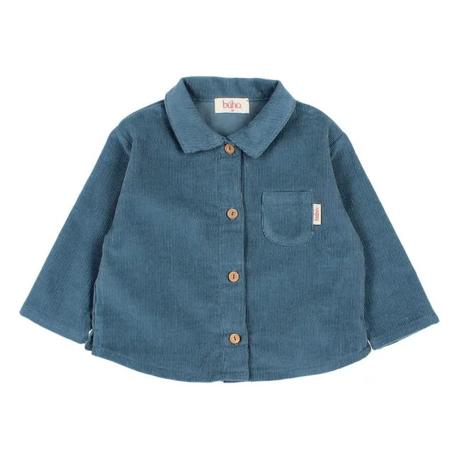 Soft Velvet Organic Cotton Baby Shirt | Sky blue