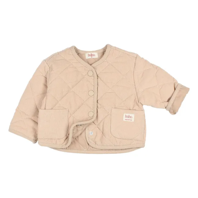 Veste Matelassée Velours Coton Bio | Sable