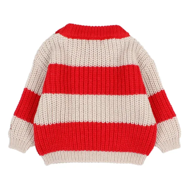 Baby Striped Sweater | Red