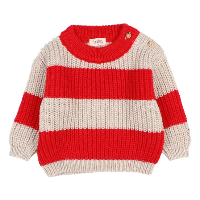 Baby Striped Sweater | Red