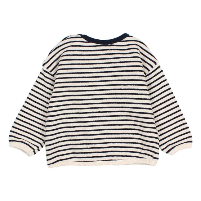 Striped Whale Sweater | Navy blue