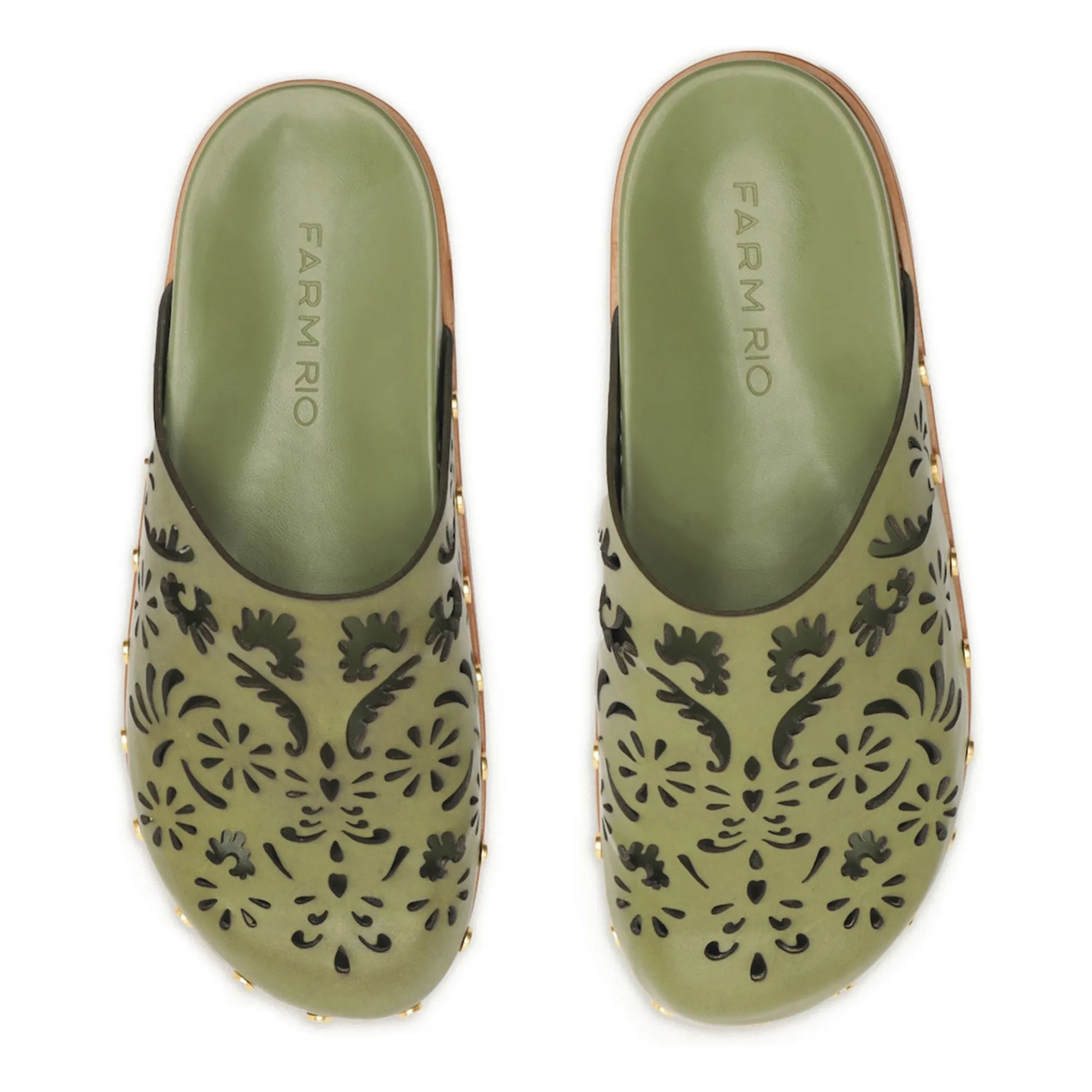 Mules Anatomic Cuir Ajouré | Kaki- Image produit n°2