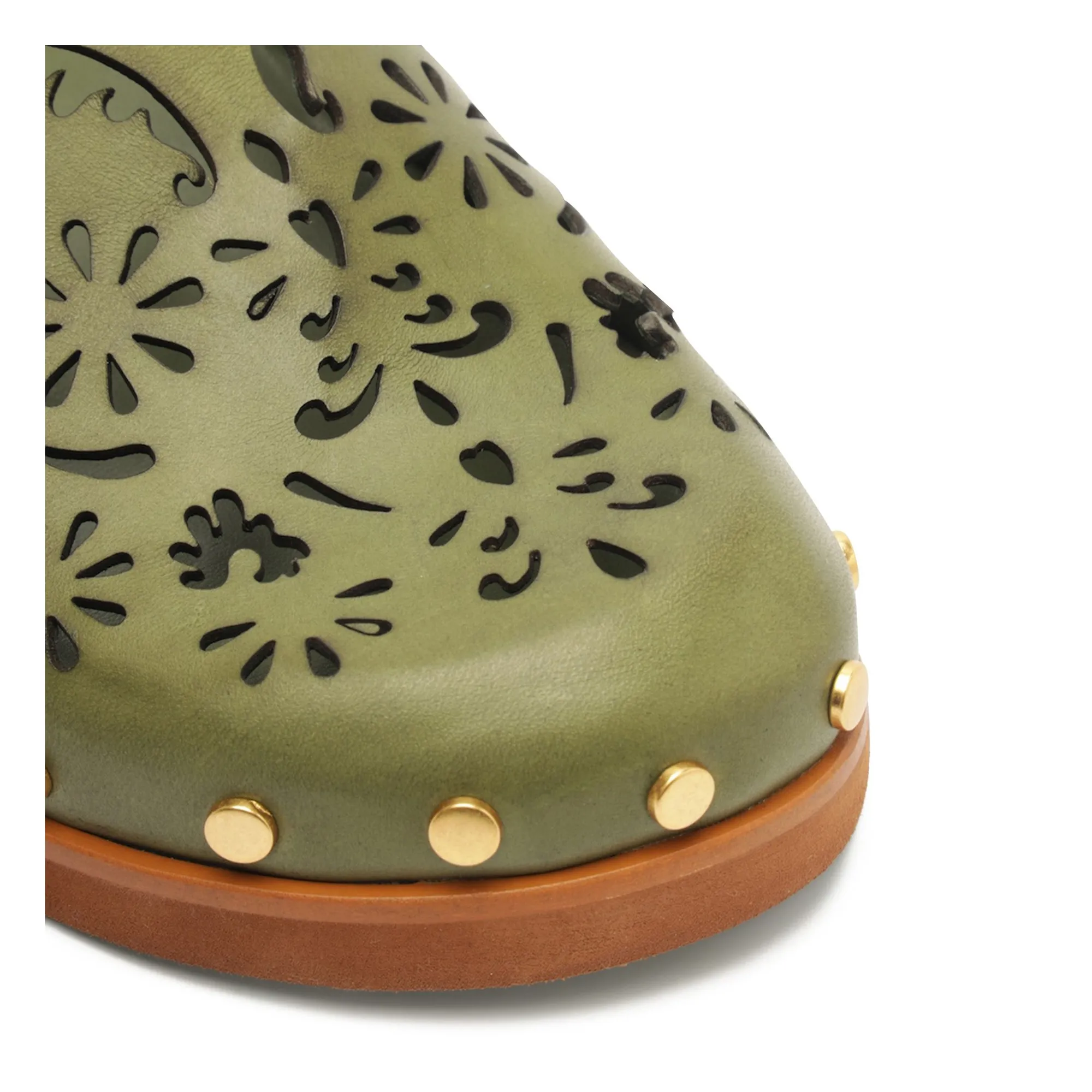 Mules Anatomic Cuir Ajouré | Kaki- Image produit n°3
