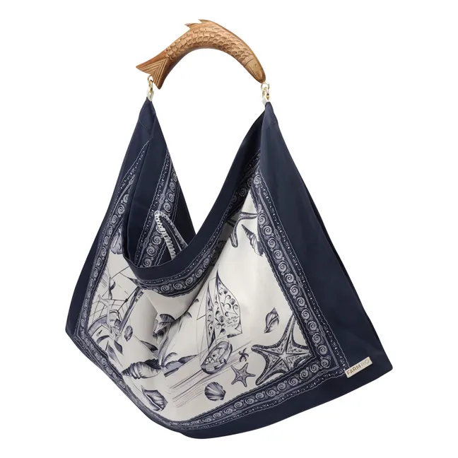 Sac Satin Scarf Medium | Bleu marine