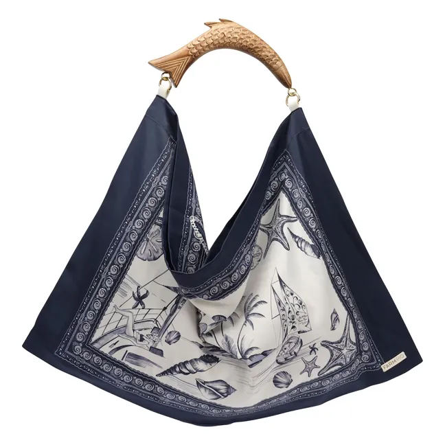 Sac Satin Scarf Medium | Bleu marine