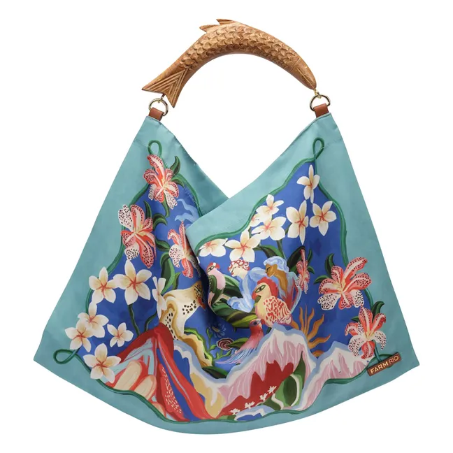 Satin Scarf Bag Small | Blue