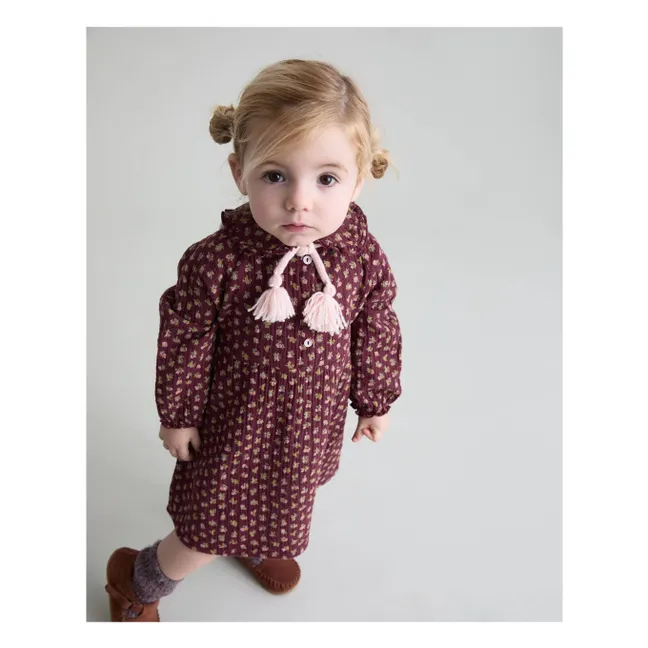 Robe Cottage Fleurie Coton Bio | Bordeaux