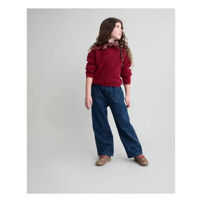 Pull Feston Girly | Rouge cerise
