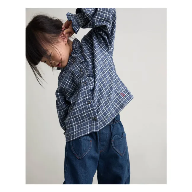 Blouse Tartan | Bleu marine