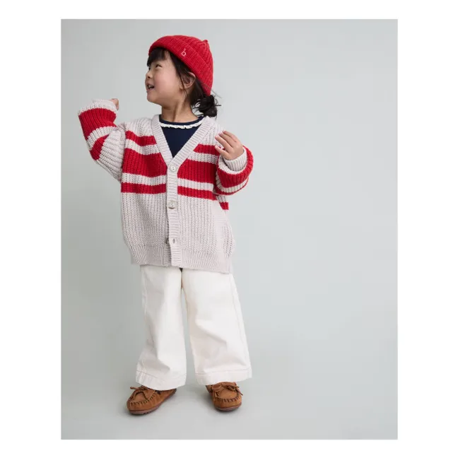 Striped Cardigan | Red