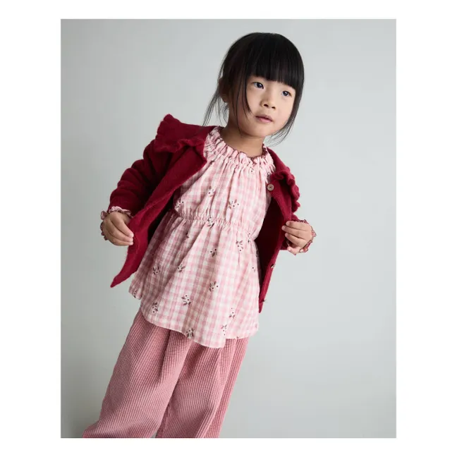 Girly Cardigan Col Claudine | Cherry red