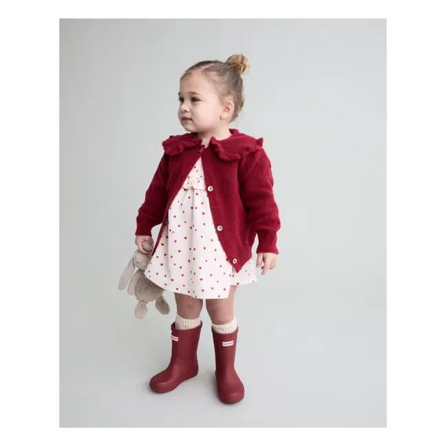 Robe Volants Mini Cœurs Bébé | Rose pâle