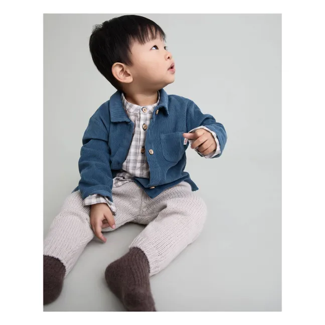 Soft Velvet Organic Cotton Baby Shirt | Sky blue