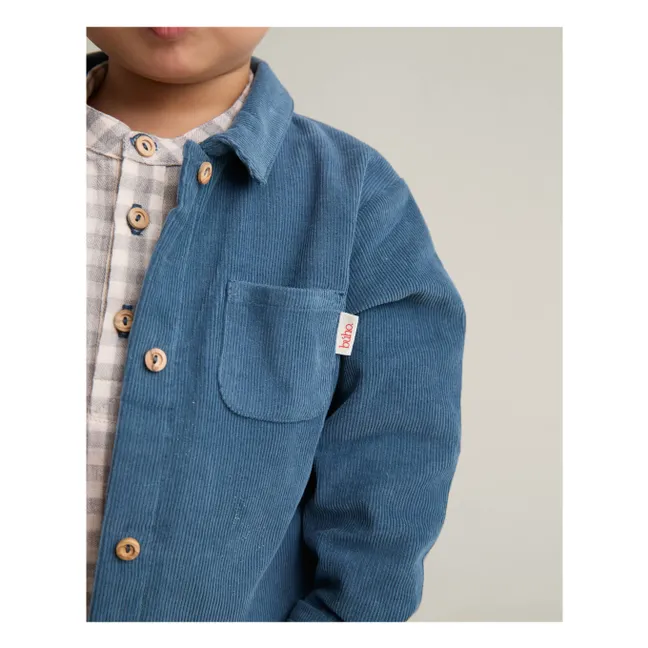 Soft Velvet Organic Cotton Baby Shirt | Sky blue