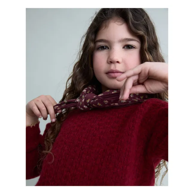 Girly Festoon Sweater | Cherry red