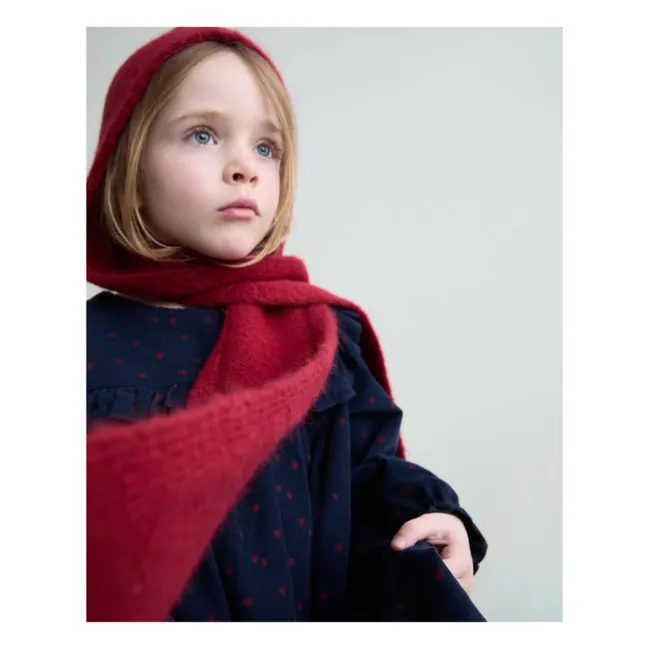 Girly Beanie Scarf | Cherry red