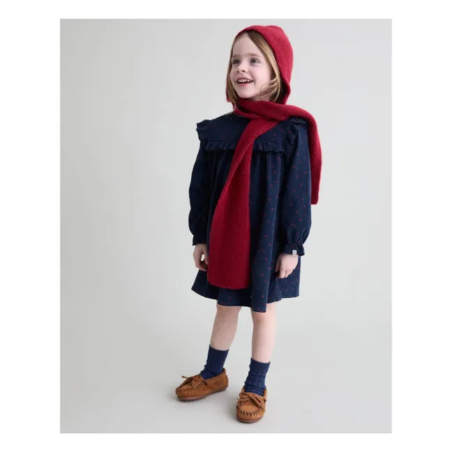 Ruffled Mini Hearts Dress | Navy blue