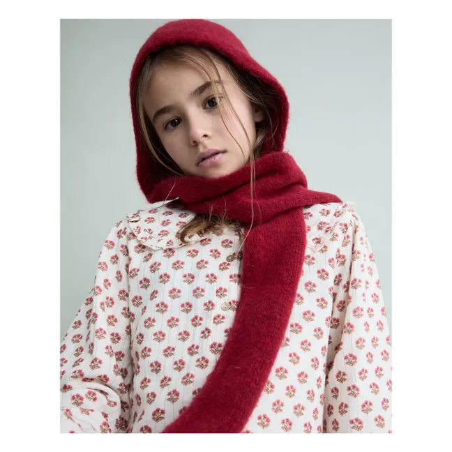 Girly Beanie Scarf | Cherry red