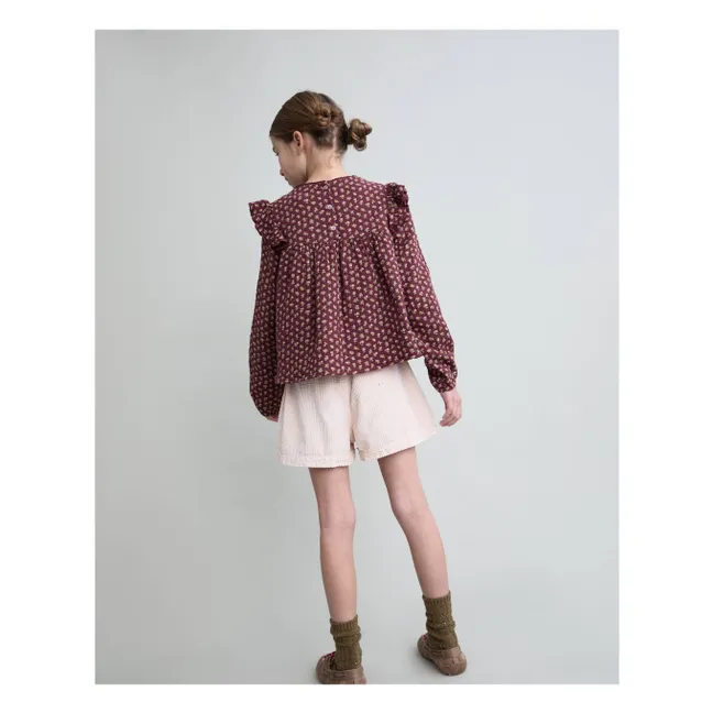 Blouse Cottage Fleurie Coton Bio | Bordeaux